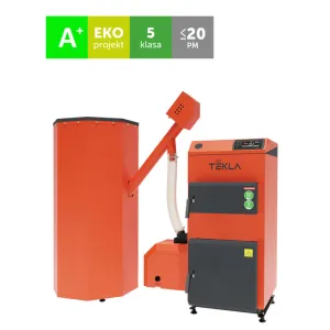 TEKLA DRACO BIO - KOCIOŁ PELLETOWY 12 KW Z ZASOBNIKIEM WOLNOSTOJĄCYM 240 L