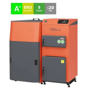 TEKLA DRACO BIO - KOCIOŁ PELLETOWY 12 KW ZK DO MNIEJSZYCH KOTŁOWNI, ZASOBNIK PO LEWEJ STRONIE