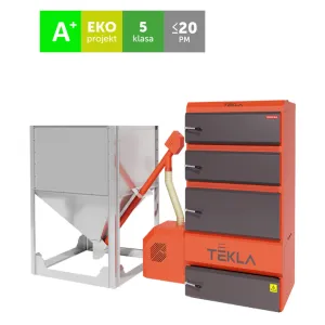TEKLA DRACO BIO - KOCIOŁ PELLETOWY 100 KW Z ZASOBNIKIEM WOLNOSTOJĄCYM 1500 L