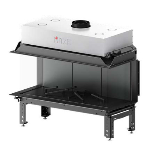 HITZE KOMINEK GAZOWY CALMA 120TS CLA 120x50.TC-G-MH 3 SZYBY, BLACHA PŁASKA W KOLORZE CZARNYM