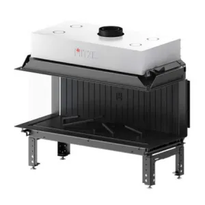 HITZE KOMINEK GAZOWY CALMA 120TS CLA 120x50.TC-G-MH 3 SZYBY, AKUCERAM W KOLORZE GRAFITOWYM 17,6 KW