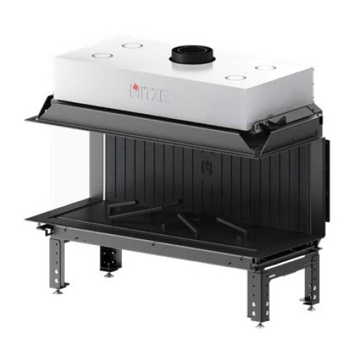 HITZE KOMINEK GAZOWY CALMA 120TS CLA 120x50.TC-G-MH 3 SZYBY, AKUCERAM W KOLORZE CZARNYM