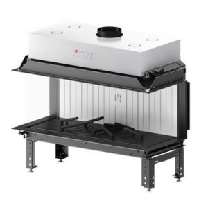 HITZE KOMINEK GAZOWY CALMA 120TS CLA 120x50.TC-G-MH 3 SZYBY, AKUCERAM W KOLORZE BIAŁYM 17,6 KW