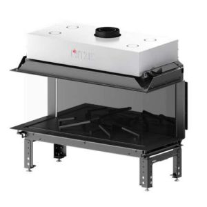 HITZE KOMINEK GAZOWY CALMA 120TS CLA 120x50.TC-G-MH 3 SZYBY, SZKŁO W KOLORZE CZARNYM 17,6 KW