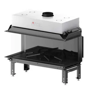 HITZE KOMINEK GAZOWY CALMA 120TS CLA 120x50.TC-G-MH 3 SZYBY, SZKŁO W KOLORZE CZARNYM 17,6 KW
