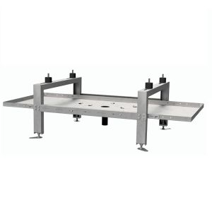 REGULOWANA KONSTRUKCJA - STOJAK POD POMPY CIEPŁA  + TACA SKROPLIN INOX NIERDZEWNA (regulacja szerokości oraz głębokości; taca skroplin 1110 x 510 x 25) 