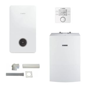 BOSCH PAKIET KOCIOŁ GC2300iW 15P + ZASOBNIK WD120B +  REGULATOR CR 400 Z CZUJNIKIEM TEMP. ZEWNĘTRZNEJ AF2 + ZESTAW DO SZACHTU AZB 616/1 8734100641