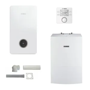 BOSCH PAKIET KOCIOŁ GC2300iW 15P + ZASOBNIK WD120B +  REGULATOR CR 400 Z CZUJNIKIEM TEMP. ZEWNĘTRZNEJ AF2 + ZESTAW DO SZACHTU AZB 616/1 8734100641
