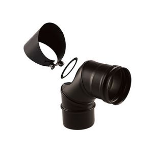 RICOM PEL KOLANO Z ELEMENTEM KONTROLNYM Z USZCZELKĄ FI 80 MM 90° - DO KOTŁÓW PELLETOWYCH