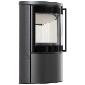 KRATKI PRO PIEC STALOWY BJORN Z OZDOBNĄ CERAMIKĄ AKUMULACYJNĄ KOLOR GRAFITE SATIN, POKRYWA CERAMICZNA FI 150 7 KW