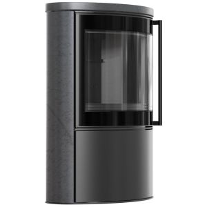 KRATKI PRO PIEC STALOWY BJORN Z OZDOBNĄ CERAMIKĄ AKUMULACYJNĄ KOLOR GRAFITE SATIN, POKRYWA CERAMICZNA, CZARNY TERMOTEC FI 150 7 KW