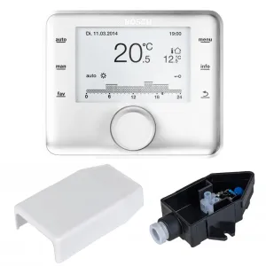 BOSCH REGULATOR POGODOWY Z PROGRAMOWANIEM TYGODNIOWYM CR800 + CZUJNIK TEMPERATURY ZEWNĘTRZNEJ AF2 8734100956