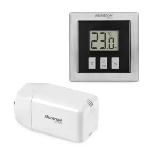 AURATON RADIATOR SET SMART CZARNY - ZESTAW TERMOSTAT HEAT MONITOR CZARNY + GŁOWICA