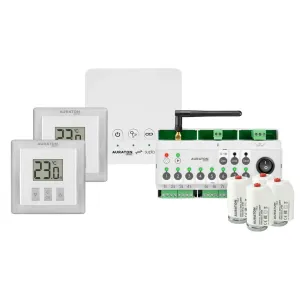 AURATON SMART STARTER PACK 2 BIAŁY - ZESTAW STEROWANIA OGRZEWANIEM PODŁOGOWYM (CENTRALA + 2 X TERMOSTAT + LISTWA + 4 X SIŁOWNIK)