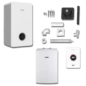 BOSCH PAKIET KOCIOŁ GC2300iW 20P + ZASOBNIK 117L STORA WD120B +  REGULATOR CT 200 + ZESTAW DO SZACHTU FI 60/100 8734100903
