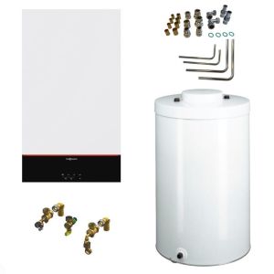 VIESSMANN PAKIET JEDNOFUNKCYJNY KOCIOŁ VITODENS 100-W 25 KW B1HG + PODGRZEWACZ C.W.U. VITOCELL 200-V 140L INOX Z031474