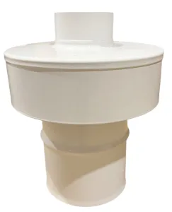 TERMET ZAKOŃCZENIE PIONOWE STALOWE BIAŁE Ø 60/100 O DŁ. 25 CM T 9000 04 02 34