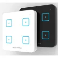 TECH SINUM CZTEROPOLOWY DOTYKOWY SZKLANY WŁĄCZNIK WS-04 CZARNY