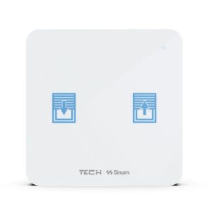TECH SINUM DWUPOLOWY DOTYKOWY SZKLANY WŁĄCZNIK ROLET WZ-02M BIAŁY (KOMUNIKACJA PRZEWODOWA SINUM SBUS)
