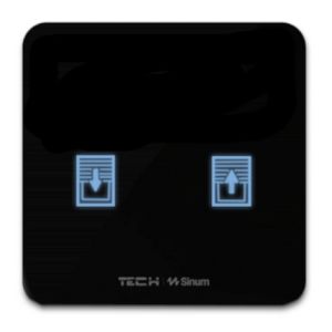 TECH SINUM DWUPOLOWY DOTYKOWY SZKLANY WŁĄCZNIK ROLET WZ-02M CZARNY (KOMUNIKACJA PRZEWODOWA SINUM SBUS)