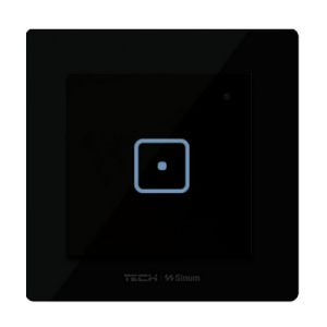 TECH SINUM JEDNOPOLOWY DOTYKOWY SZKLANY WŁĄCZNIK DORAMKOWY FS-01 CZARNY (KOMUNIKACJA BEZPRZEWODOWA WTP)