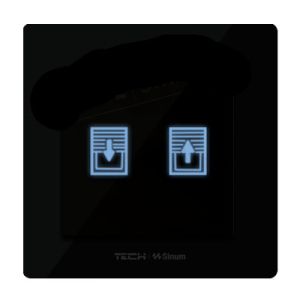 TECH SINUM DWUPOLOWY DOTYKOWY SZKLANY WŁĄCZNIK ROLET DORAMKOWY FZ-02 CZARNY (KOMUNIKACJA BEZPRZEWODOWA WTP)