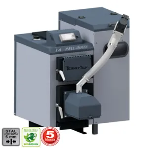 TERMO-TECH KOCIOŁ PELLETOWY PELL DUO+ 10 KW Z PODAJNIKIEM PO PRAWEJ STRONIE