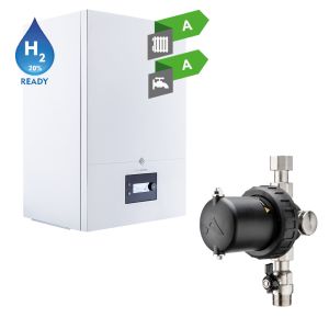 DE DIETRICH MCR4 24/35 BIC - NAŚCIENNY KOCIOŁ KONDENSACYJNY  Z WBUDOWANYM ZASOBNIKIEM ZE STALI NIERDZEWNEJ Z WĘŻOWNICĄ 45 L + FILTR MAGNETYCZNY MAGNACLEAN XS90 7857050X