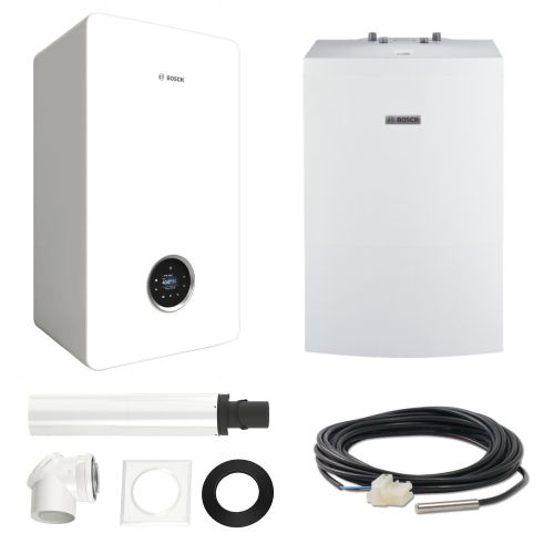 BOSCH PAKIET KOCIOŁ GC7800iW 20 P 23 + ZASOBNIK WD120B+ SYSTEM POZIOMY 2574 + CZUJNIK - 8734100868