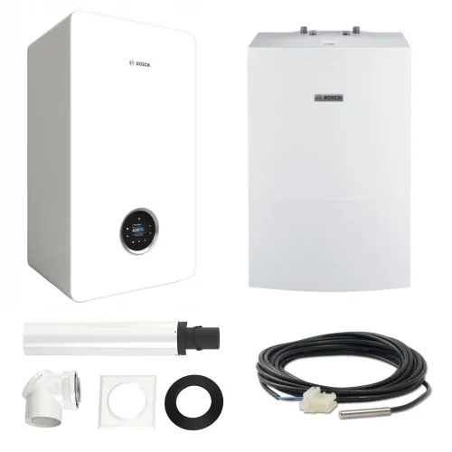 BOSCH PAKIET KOCIOŁ GC7800iW 20 P 23 + ZASOBNIK WD120B+ SYSTEM POZIOMY 2574 + CZUJNIK - 8734100868