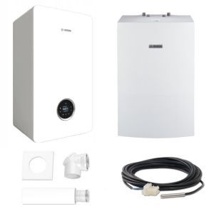 BOSCH PAKIET KOCIOŁ GC7800iW 30 P 23 + ZASOBNIK WD120B + SYSTEM DO SZACHTU 2581 + CZUJNIK TEMP. ZEWNĘTRZNEJ SF4 - 8734100861
