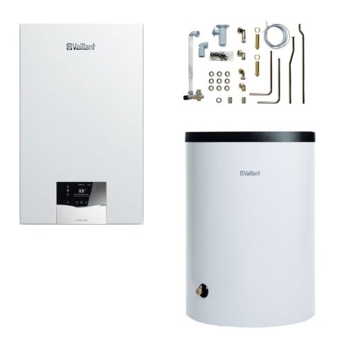 VAILLANT PAKIET KOCIOŁ ECOTEC PLUS VC 15CS/1-5 + ZASOBNIK VIH R 120/6 B + ZESTAW PODŁĄCZENIOWY 8000012024
