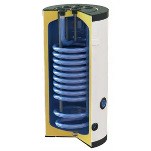 KHT BT-U-01-120-WP-PU - STOJĄCY ZASOBNIK C.W.U. Z JEDNĄ WĘŻOWNICĄ SPIRALNĄ 1,2 M2 W TWARDEJ IZOLACJI PU 40 MM 120 L