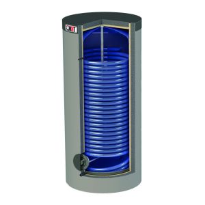 KHT BTM-1000-GP-PS - STOJĄCY ZASOBNIK C.W.U. DO POMP CIEPŁA Z 1 WĘŻOWNICĄ 7,92 M2 W ZDEJMOWALNEJ IZOLACJI 80 MM 1000 L