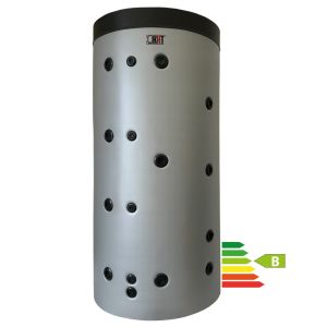 KHT HPH-11-400-GP-PS - HIGIENICZNY, STOJĄCY ZBIORNIK BUFOROWY Z NIERDZEWNĄ WĘŻOWNICĄ 3,5 M2 I WĘŻOWNICĄ ZE STALI WĘGLOWEJ 1,8 M2 W ZDEJMOWALNEJ IZOLACJI 400 L