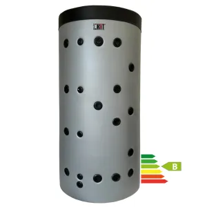 KHT HPH-12-500-GP-PS - HIGIENICZNY, STOJĄCY ZBIORNIK BUFOROWY Z NIERDZEWNĄ WĘŻOWNICĄ 5,0 M2 I 2 WĘŻOWNICAMI ZE STALI WĘGLOWEJ 1,2/1,8 M2 W ZDEJMOWALNEJ IZOLACJI 500 L