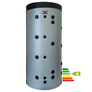 KHT HPH-20-500-GP-PS - HIGIENICZNY, STOJĄCY ZBIORNIK BUFOROWY Z 2 NIERDZEWNYMI WĘŻOWNICAMI 5,0/5,0 M2 W ZDEJMOWALNEJ IZOLACJI 500 L