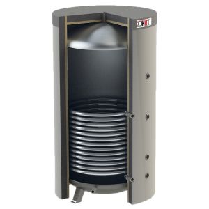 KHT PS-01-200-GP-PS - STOJĄCY ZBIORNIK BUFOROWY Z WĘŻOWNICĄ 1,2 M2 W ZDEJMOWALNEJ IZOLACJI 200 L