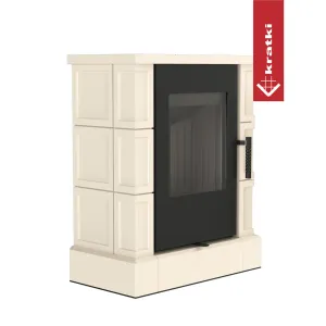 KRATKI PRO WOLNOSTOJĄCY PIEC KAFLOWY TORIR KREMOWY Z CZARNYM WYŁOŻENIEM FI 150 7 KW