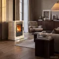 KRATKI PRO WOLNOSTOJĄCY PIEC KAFLOWY TORIR KREMOWY Z CZARNYM WYŁOŻENIEM FI 150 7 KW