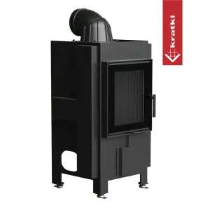 KRATKI PRO WKŁAD KOMINKOWY STALOWY LAWA Z CZARNYM WYŁOŻENIEM FI 200 9 KW