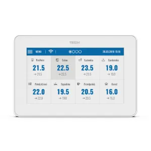 TECH M-12T - PRZEWODOWO- BEZPRZEWODOWY PANEL KONTROLNY BIAŁY (MONTAŻ NATYNKOWY) 230 V