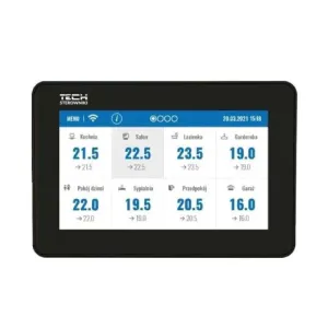 TECH M-12T - PRZEWODOWO- BEZPRZEWODOWY PANEL KONTROLNY CZARNY (MONTAŻ NATYNKOWY) 230 V