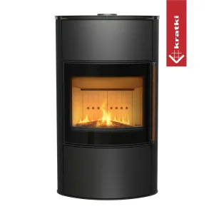 KRATKI PRO PIEC STALOWY Z PŁASZCZEM WODNYM BJORN AQUA Z KLAMKĄ Z DREWNA JATOBA 10 KW FI 150