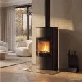 KRATKI PRO PIEC STALOWY Z PŁASZCZEM WODNYM BJORN AQUA Z KLAMKĄ Z DREWNA JATOBA I DOMYKANIEM 10 KW FI 150
