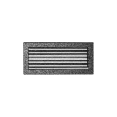 KRATKI KRATKA KOMINKOWA PROSTOKĄTNA CZARNO-SREBRNA Z ŻALUZJĄ 170X370 MM