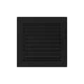 KRATKI KRATKA KOMINKOWA PROSTOKĄTNA CZARNA Z ŻALUZJĄ 220X220 MM