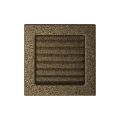 KRATKI KRATKA KOMINKOWA PROSTOKĄTNA CZARNO-ZŁOTA Z ŻALUZJĄ 170X170 MM