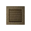 KRATKI KRATKA KOMINKOWA PROSTOKĄTNA CZARNO-ZŁOTA Z ŻALUZJĄ 170X170 MM