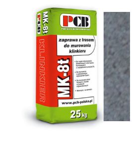 PCB ZAPRAWA MURARSKA Z TRASEM DO KLINKIERU MK-8t 25KG SZARA